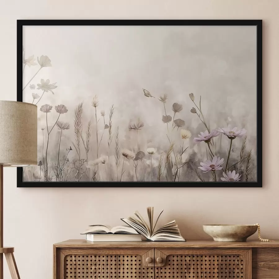 Papier peint Pré délicate parsemée de fleurs sauvages f50403