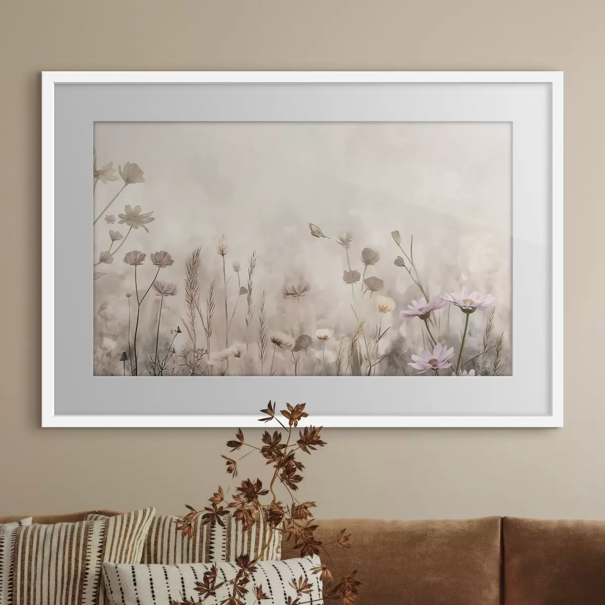 Poster Pré délicate parsemée de fleurs sauvages f50403