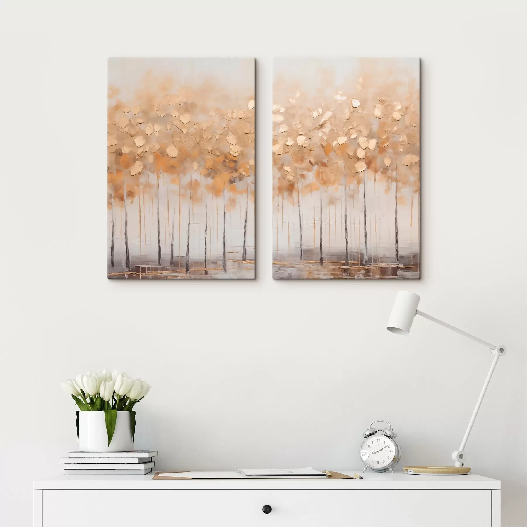 Tableau Forêt de bouleaux en automne m30901