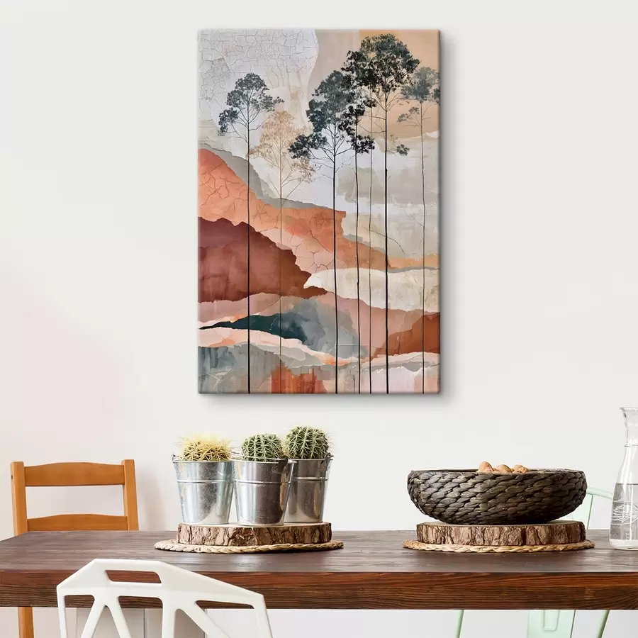 Tableau Un paysage abstrait texturé avec des arbres s50476