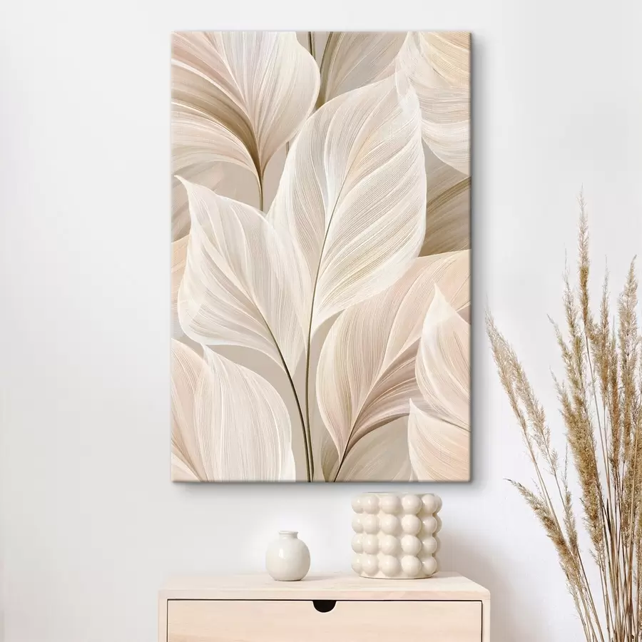 Tableau Feuilles délicates dans des tons de beige s50477