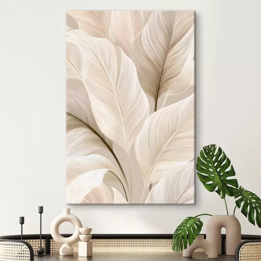 Tableau Feuilles délicates dans des tons de beige s50478