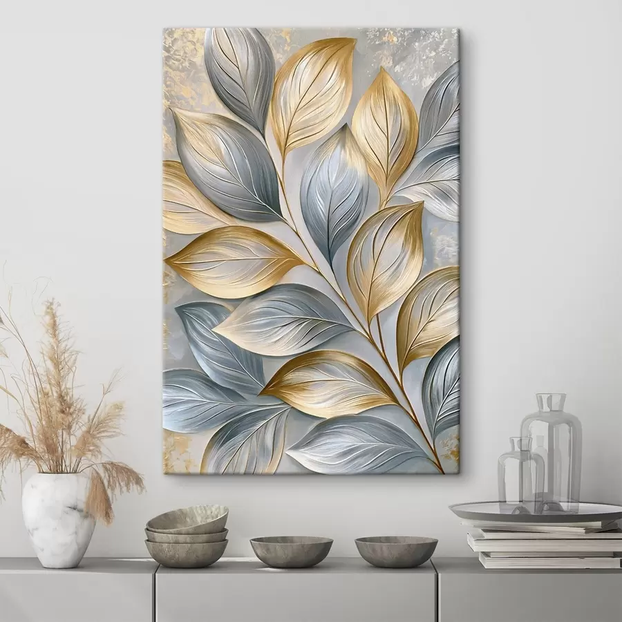 Tableau Feuilles pittoresques dans un style de peinture à l'huile s50484