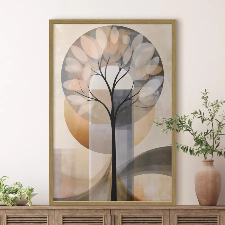 Papier peint Un arbre abstrait de style scandinave f50489