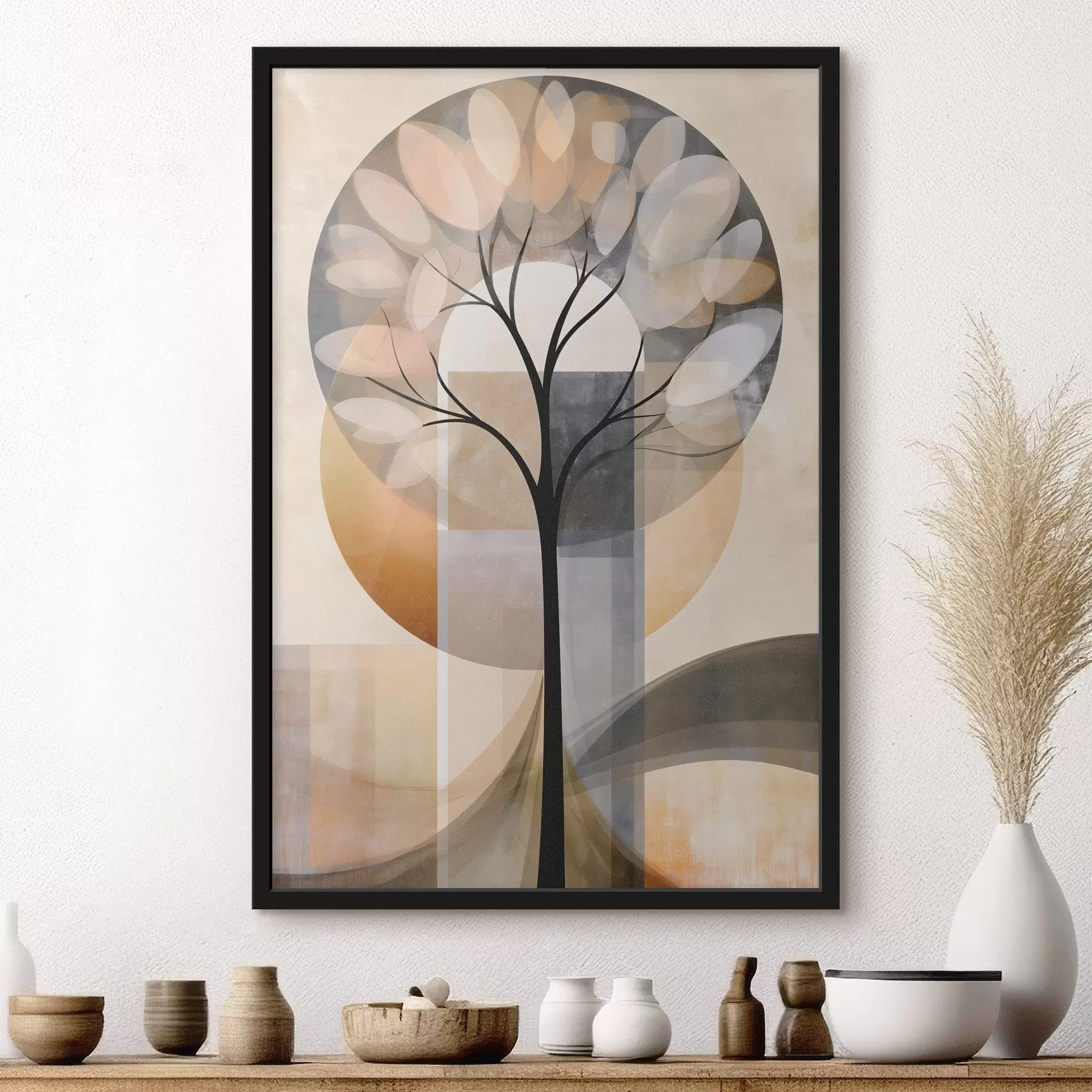 Papier peint Un arbre abstrait de style scandinave f50489