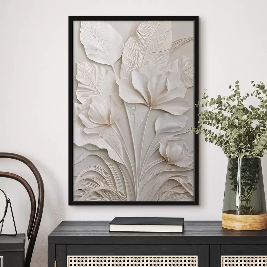 Papier peint Fleurs tropicales en bas-relief f50515