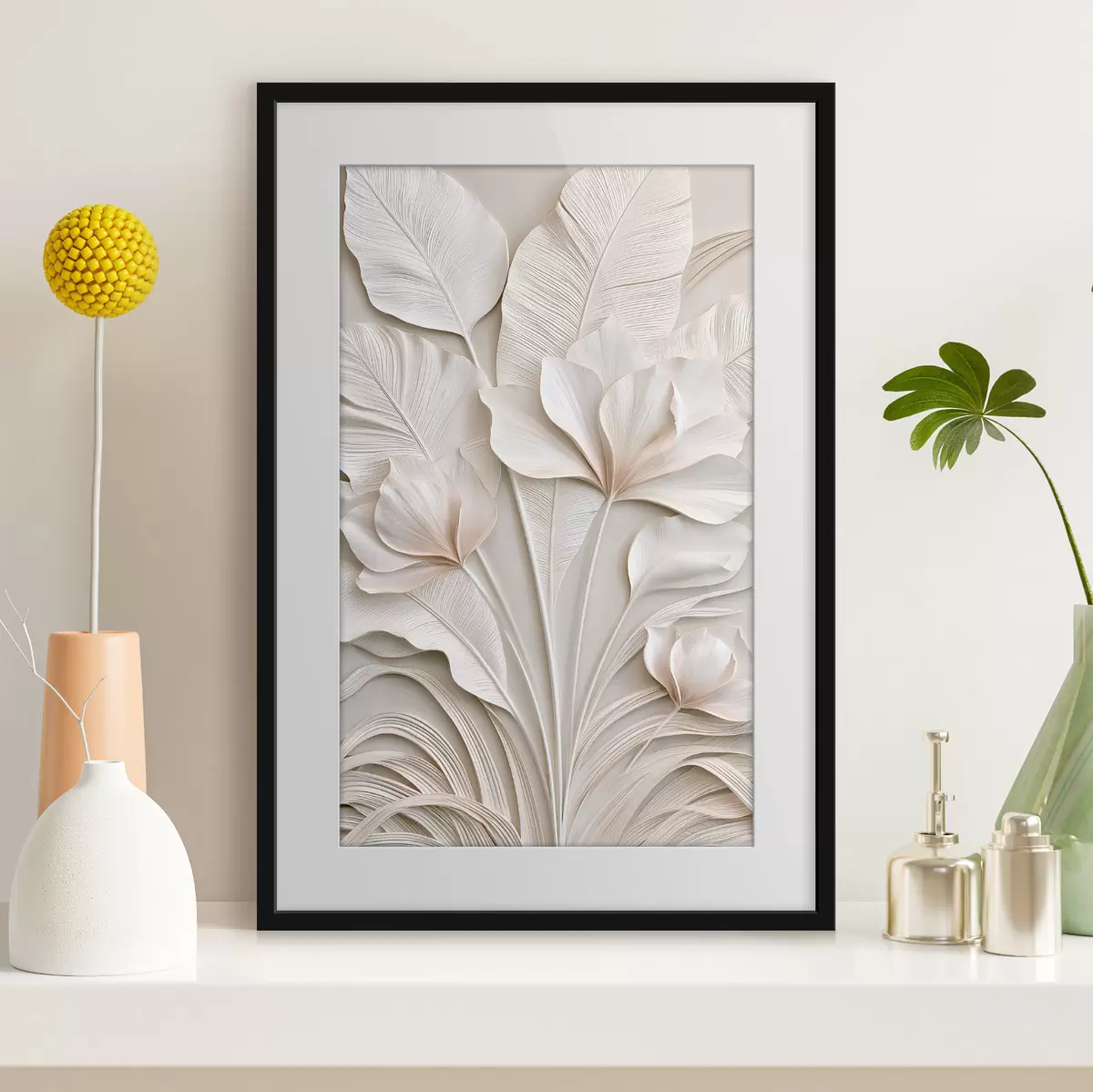 Poster Fleurs tropicales en bas-relief f50515