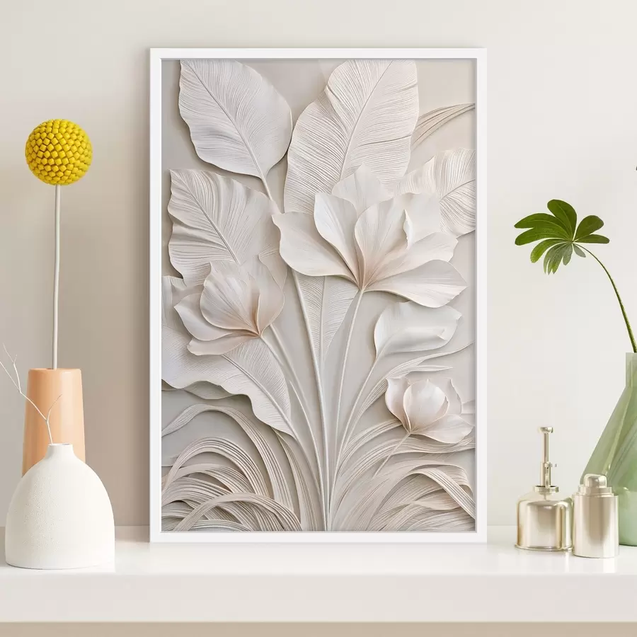 Papier peint Fleurs tropicales en bas-relief f50515