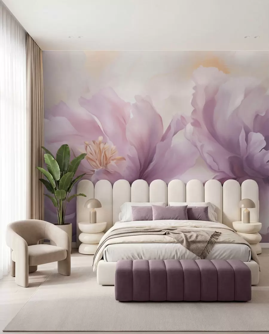Papier peint Grandes fleurs de pivoine w05797