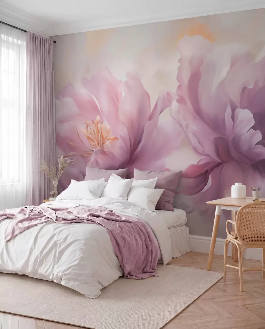 Papier peint Grandes fleurs de pivoine w05797
