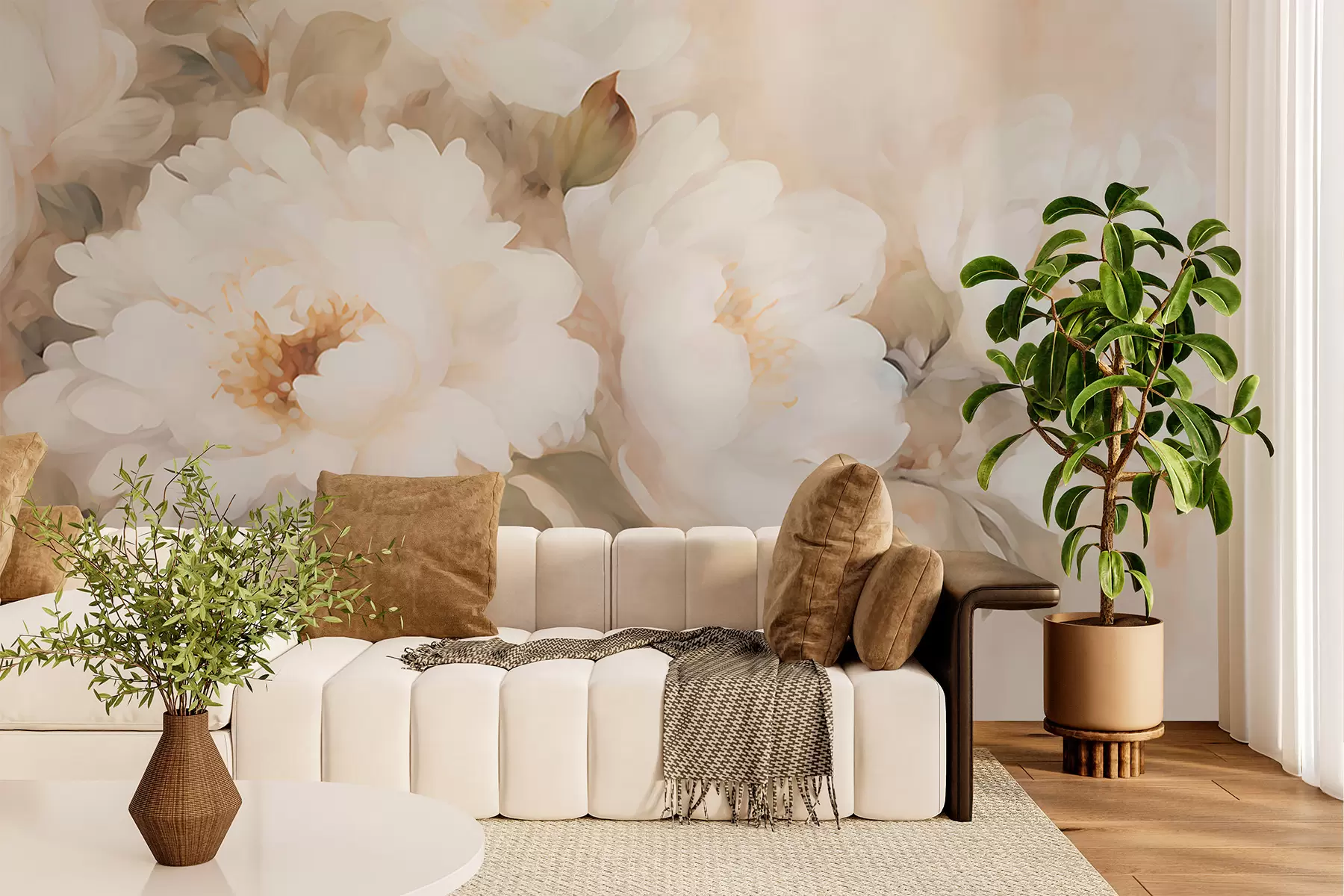 Papier peint Pivoines de style vintage w05835
