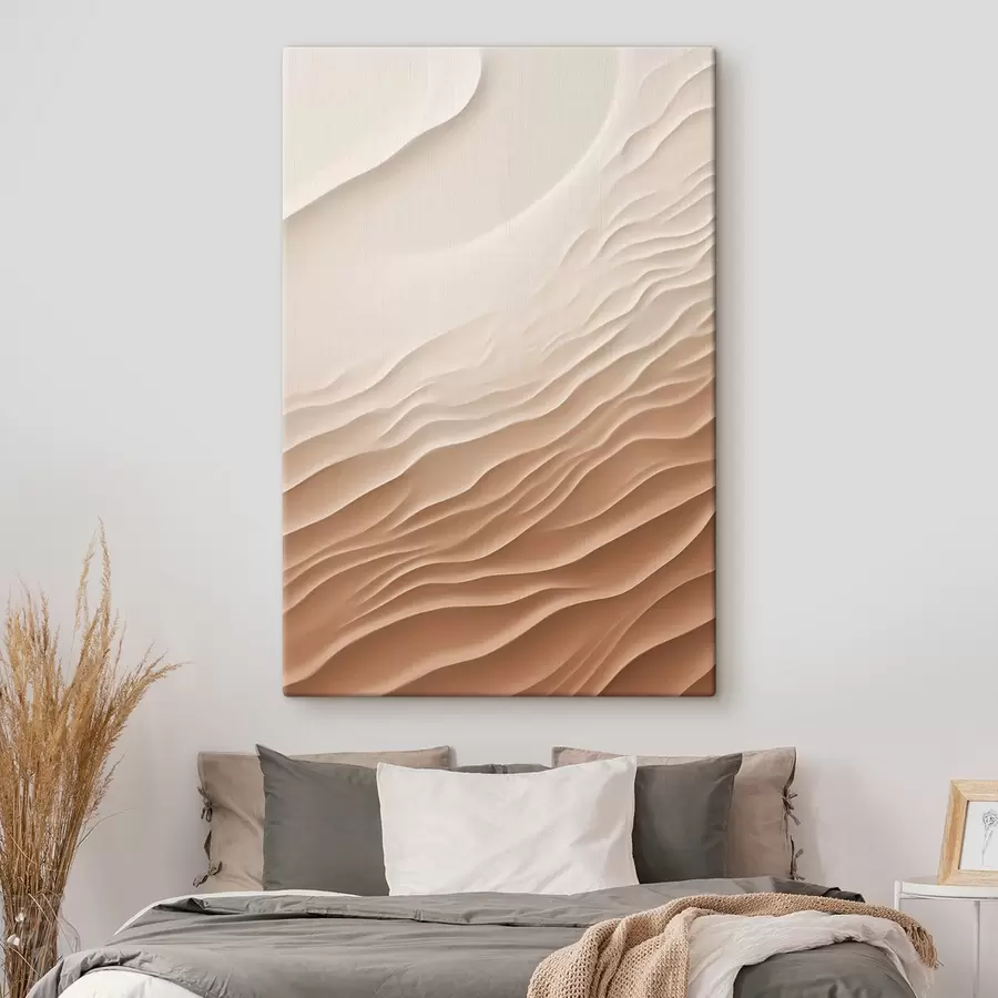 Tableau Dunes de sable abstraites dans un désert, aux courbes douces et fluides et aux textures variées s50615