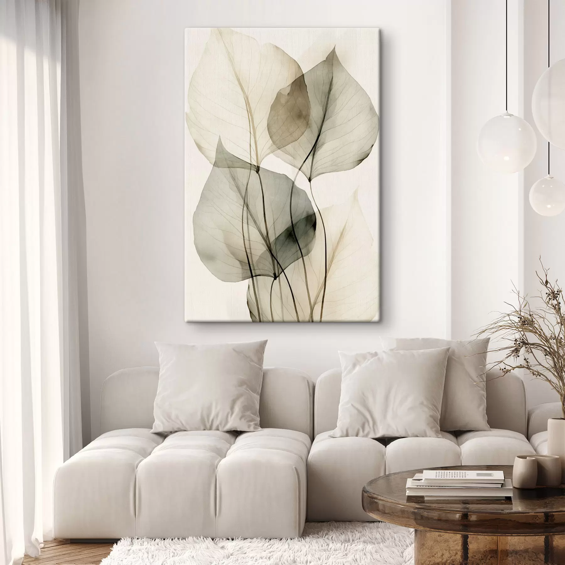 Tableau Ombres de feuilles diaphanes s50625