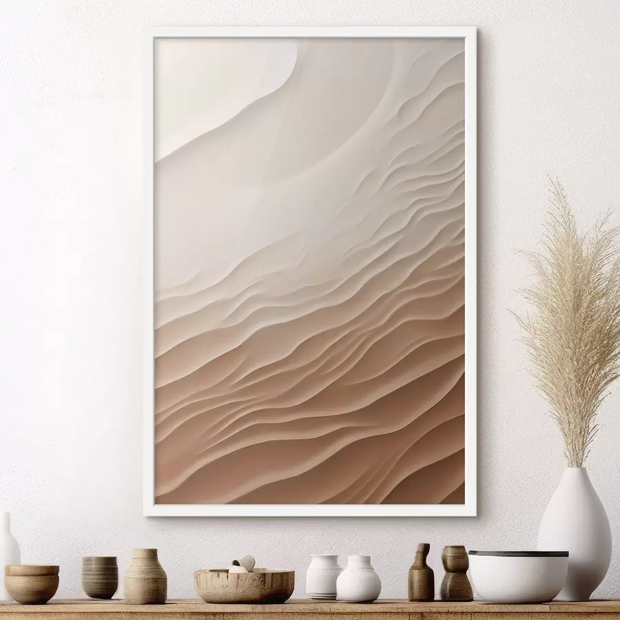 Papier peint Dunes de sable abstraites dans un désert, aux courbes douces et fluides et aux textures variées f50615