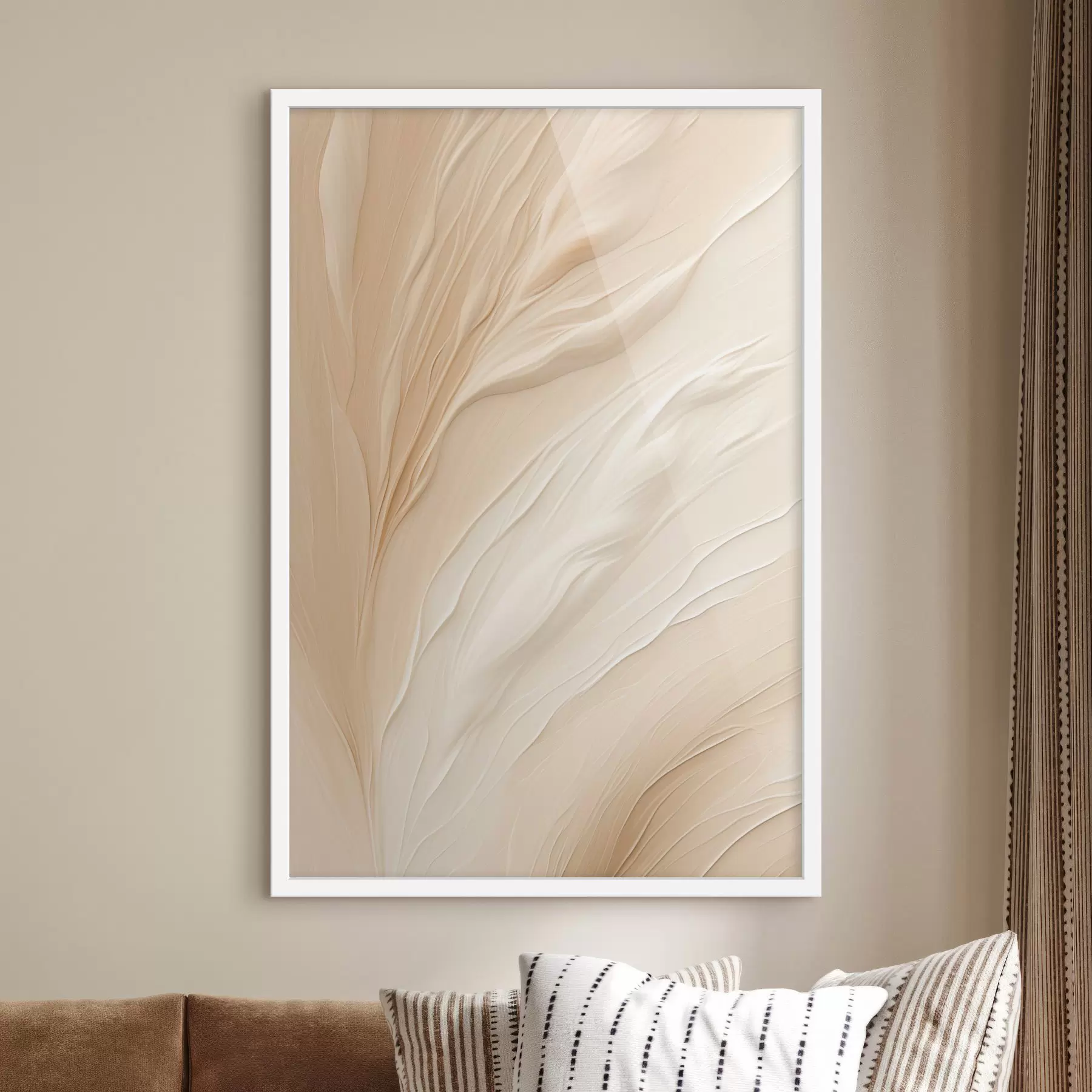 Papier peint Une texture florale abstraite, délicate et aux tons clairs, sur un fond doux aux nuances de pêche f50627