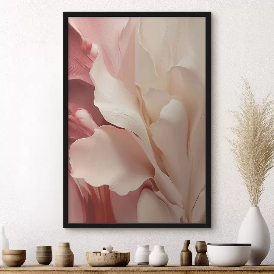 Papier peint Des pétales délicats et superposés, rehaussés de touches de rouge et de rose f50635