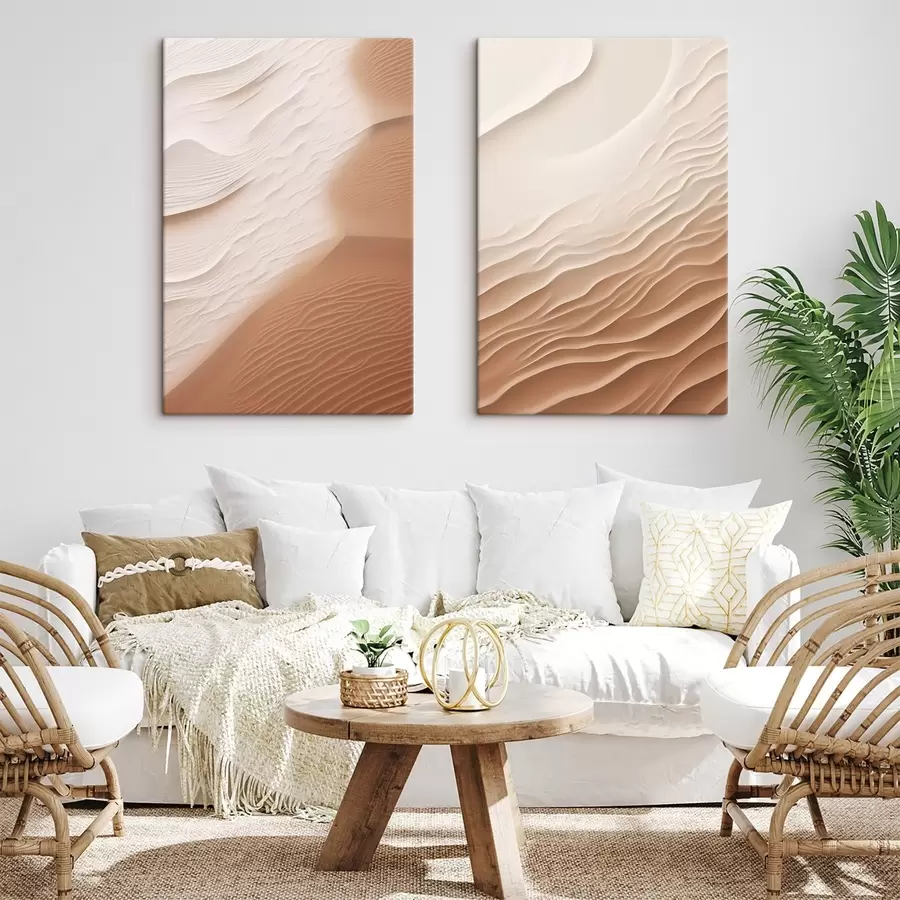 Tableau Dunes de sable abstraites dans un désert, aux courbes douces et fluides et aux textures variées m30956