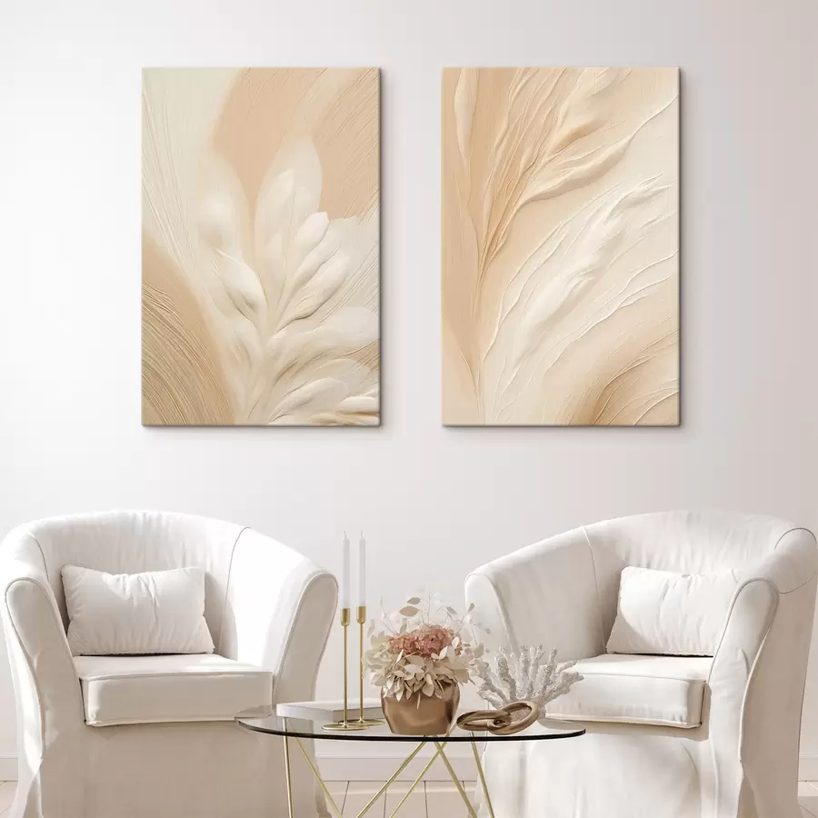 Tableau Une texture florale abstraite, délicate et aux tons clairs, sur un fond doux aux nuances de pêche m30962