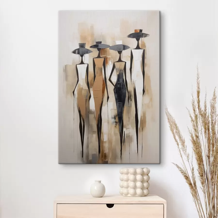 Tableau Silhouettes abstraites de personnes, imitation de peinture s50665