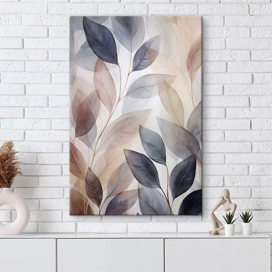 Tableau Silhouettes abstraites de branches avec du feuillage s50667