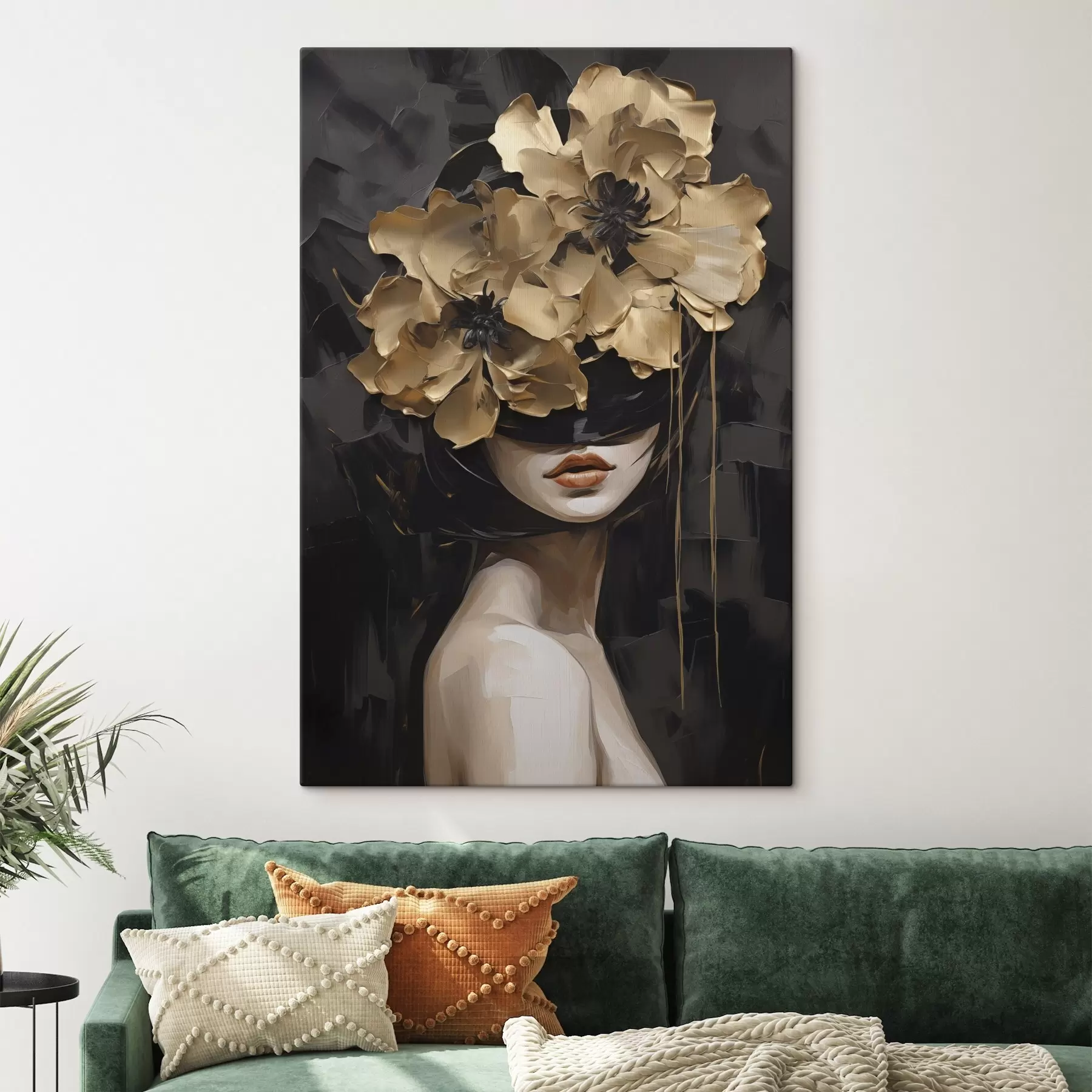 Tableau Une jeune fille avec des fleurs dans les cheveux s50670