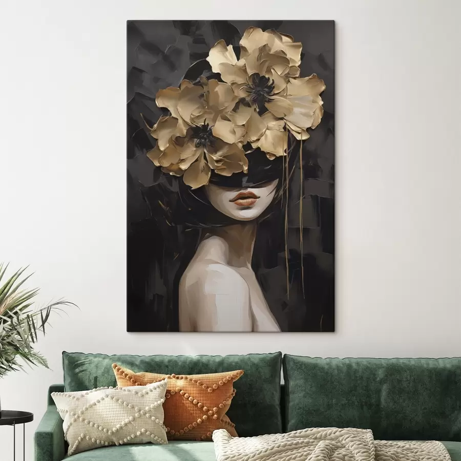 Tableau Une jeune fille avec des fleurs dans les cheveux s50670