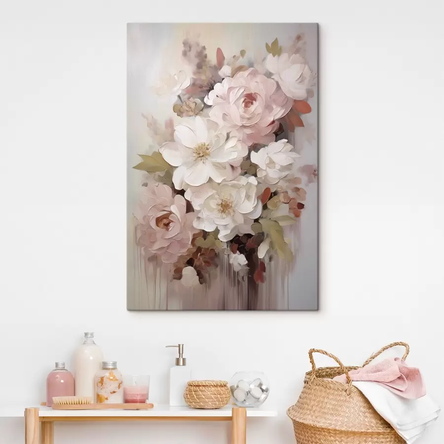 Tableau Fleurs abstraites, imitation de peinture s50676