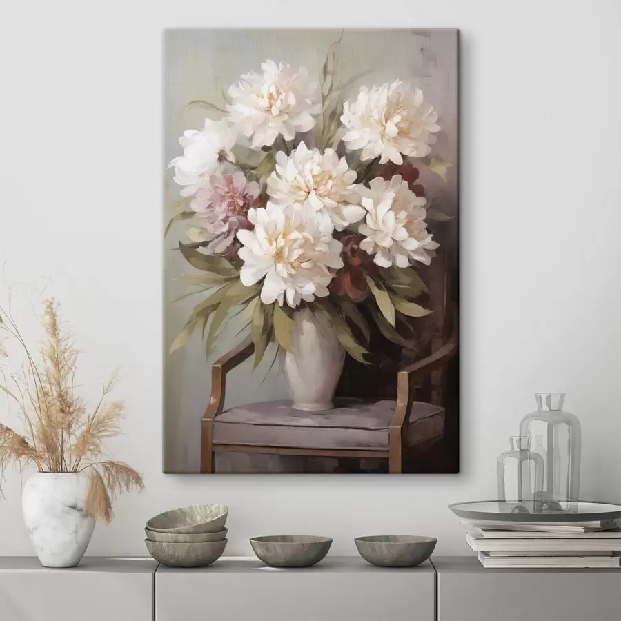 Tableau Un bouquet de fleurs dans un vase, imitation d'un tableau s50677