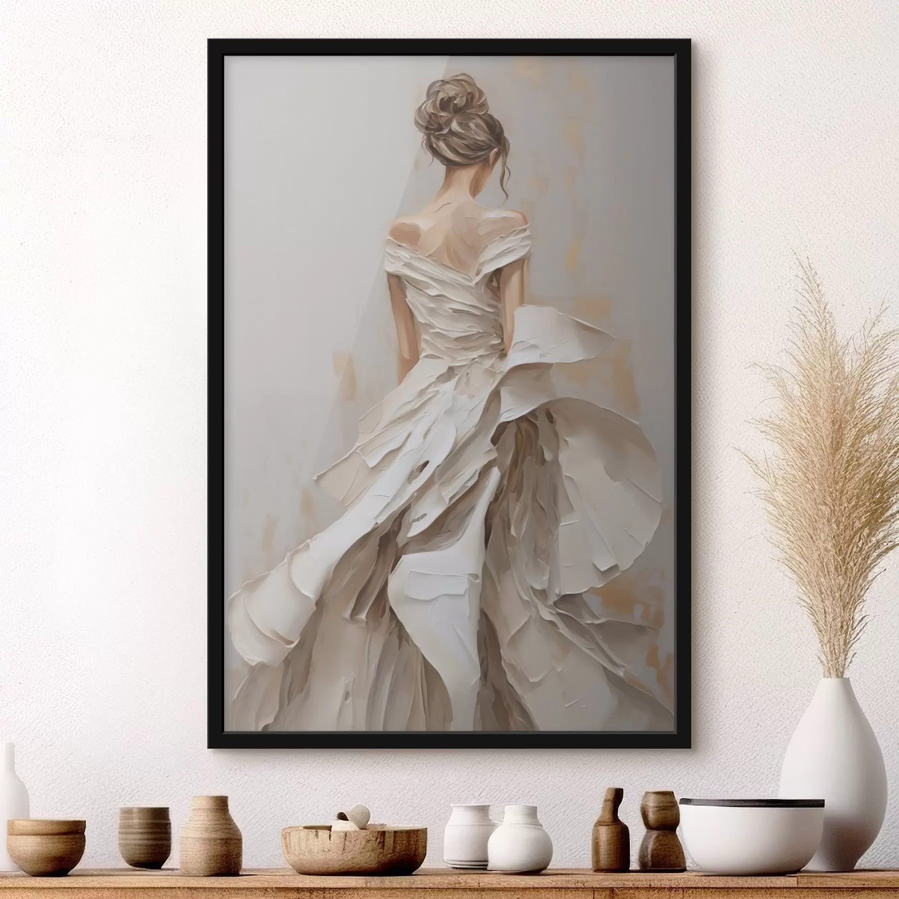 Papier peint Une jeune fille en robe, de dos f50659