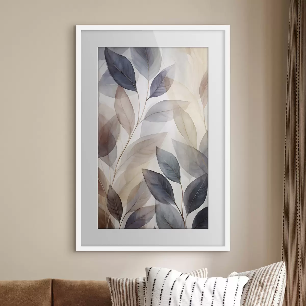 Poster Silhouettes abstraites de branches avec du feuillage f50667