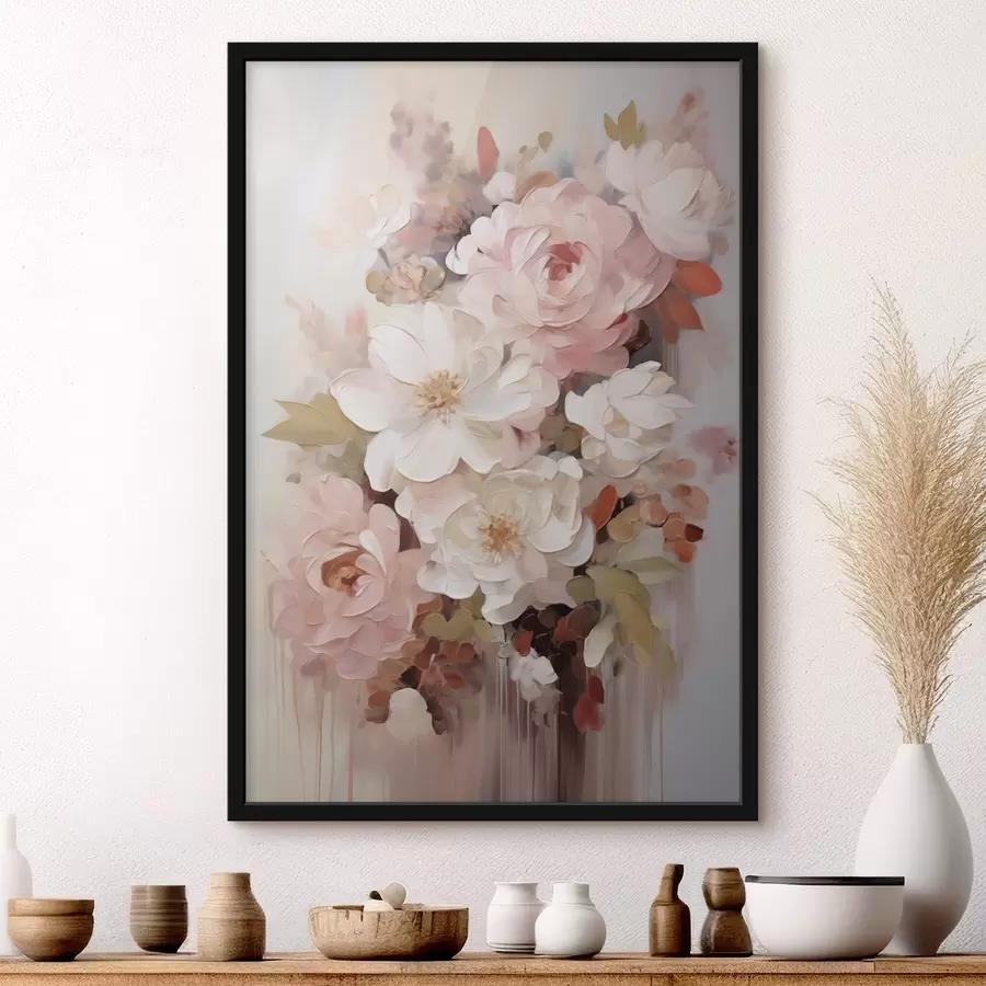 Papier peint Fleurs abstraites, imitation de peinture f50676