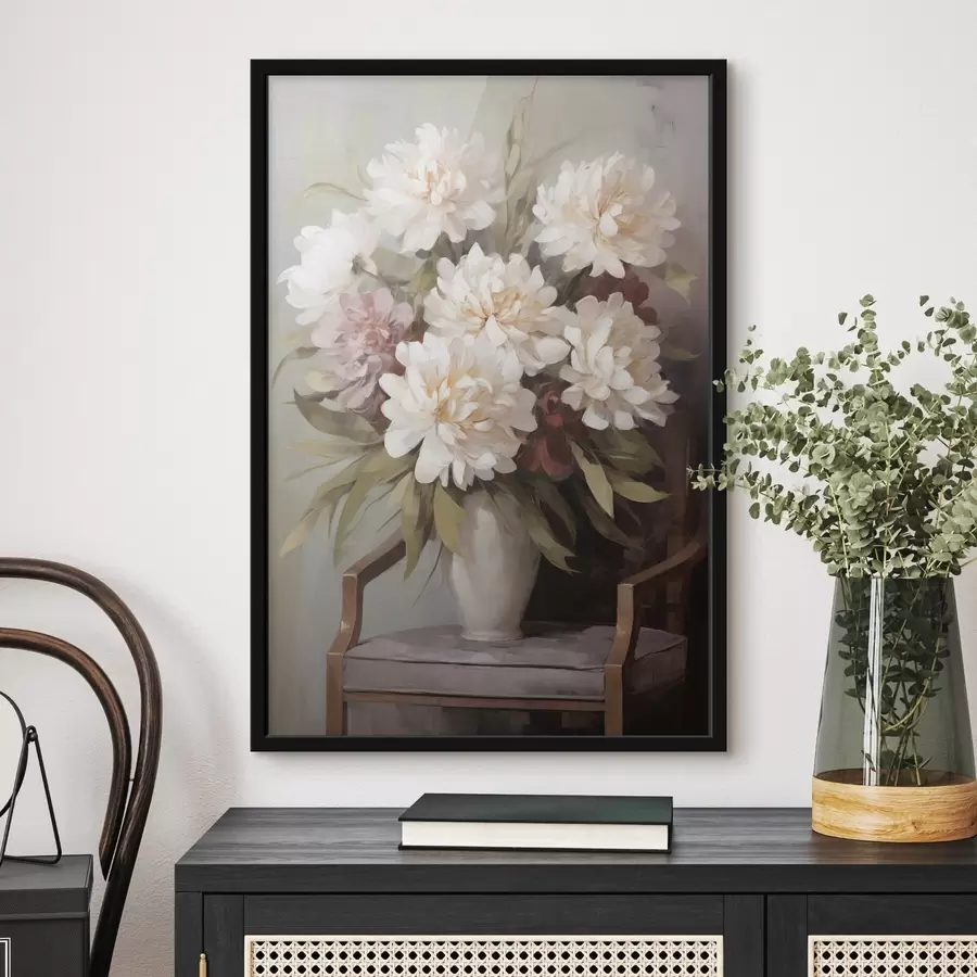 Papier peint Un bouquet de fleurs dans un vase, imitation d'un tableau f50677