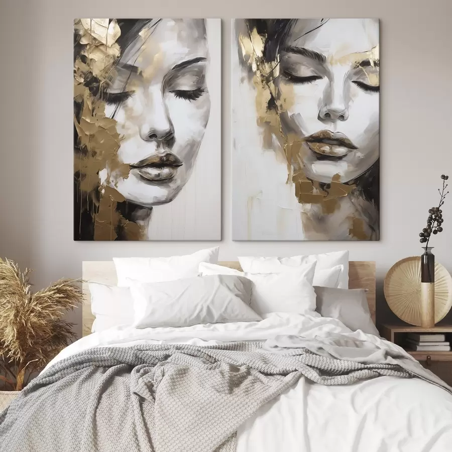 Tableau Portrait féminin abstrait m30971