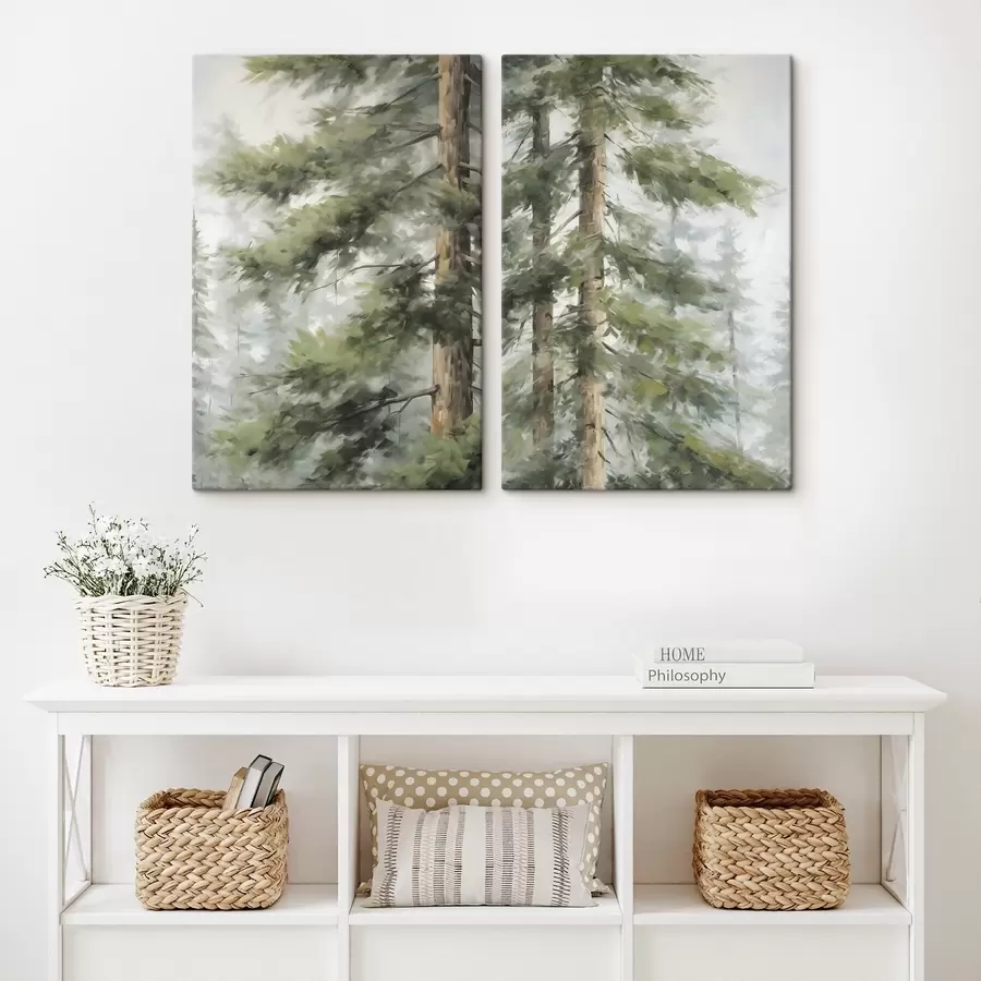 Tableau Pin, peinture imitant le bois m30972