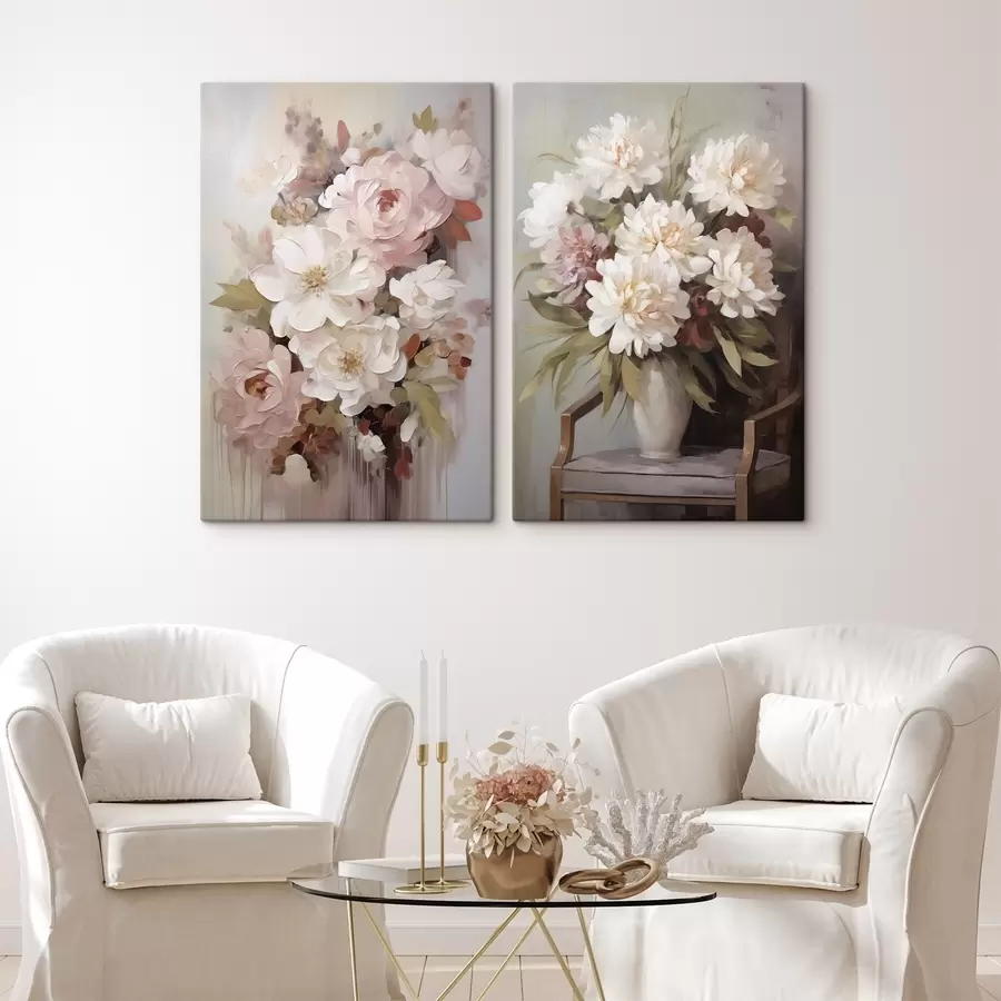 Papier peint Fleurs abstraites, imitation de peinture m30978