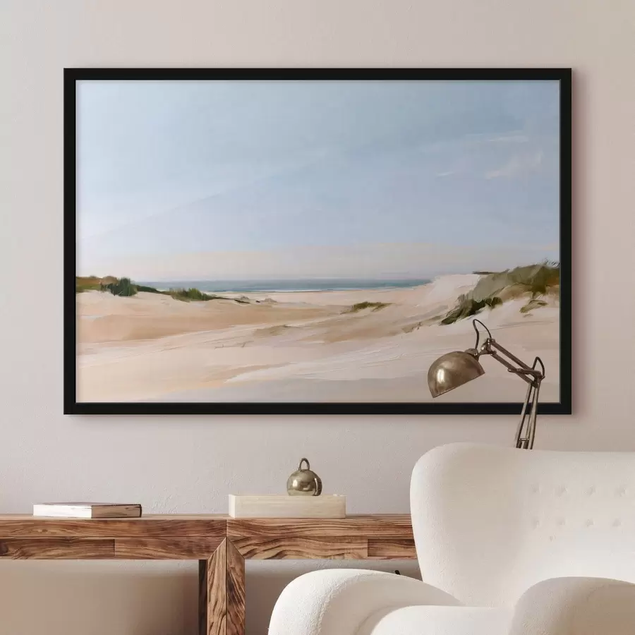 Papier peint Des herbes de plage au bord de la mer, baignées d'une lumière chaude f50576