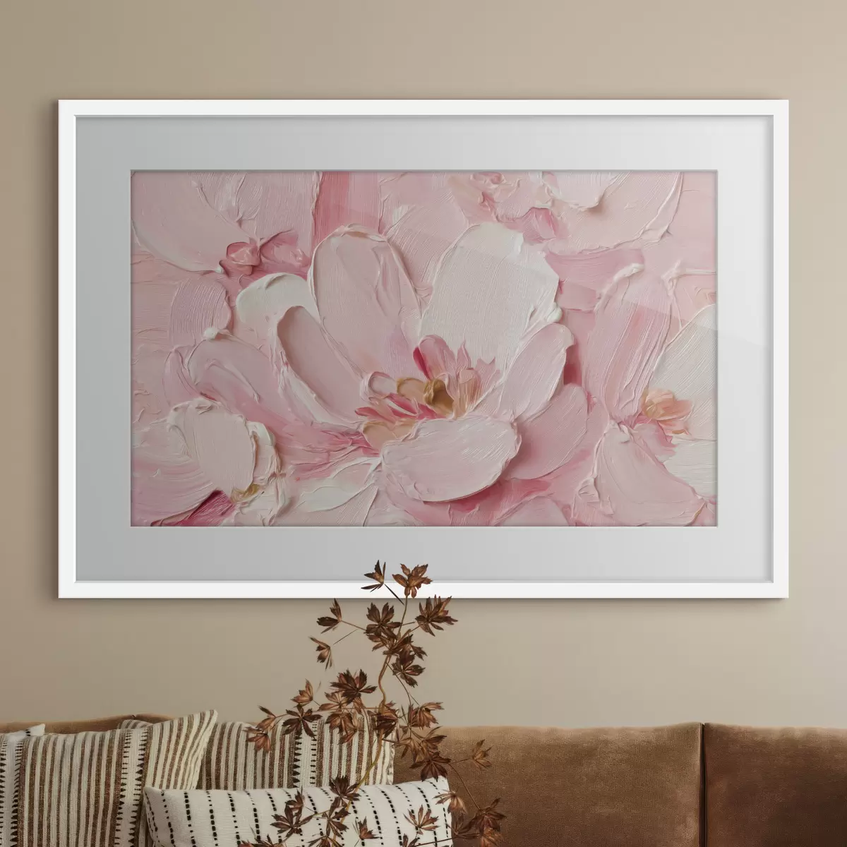 Poster Pétales roses texturés de grandes fleurs f50585