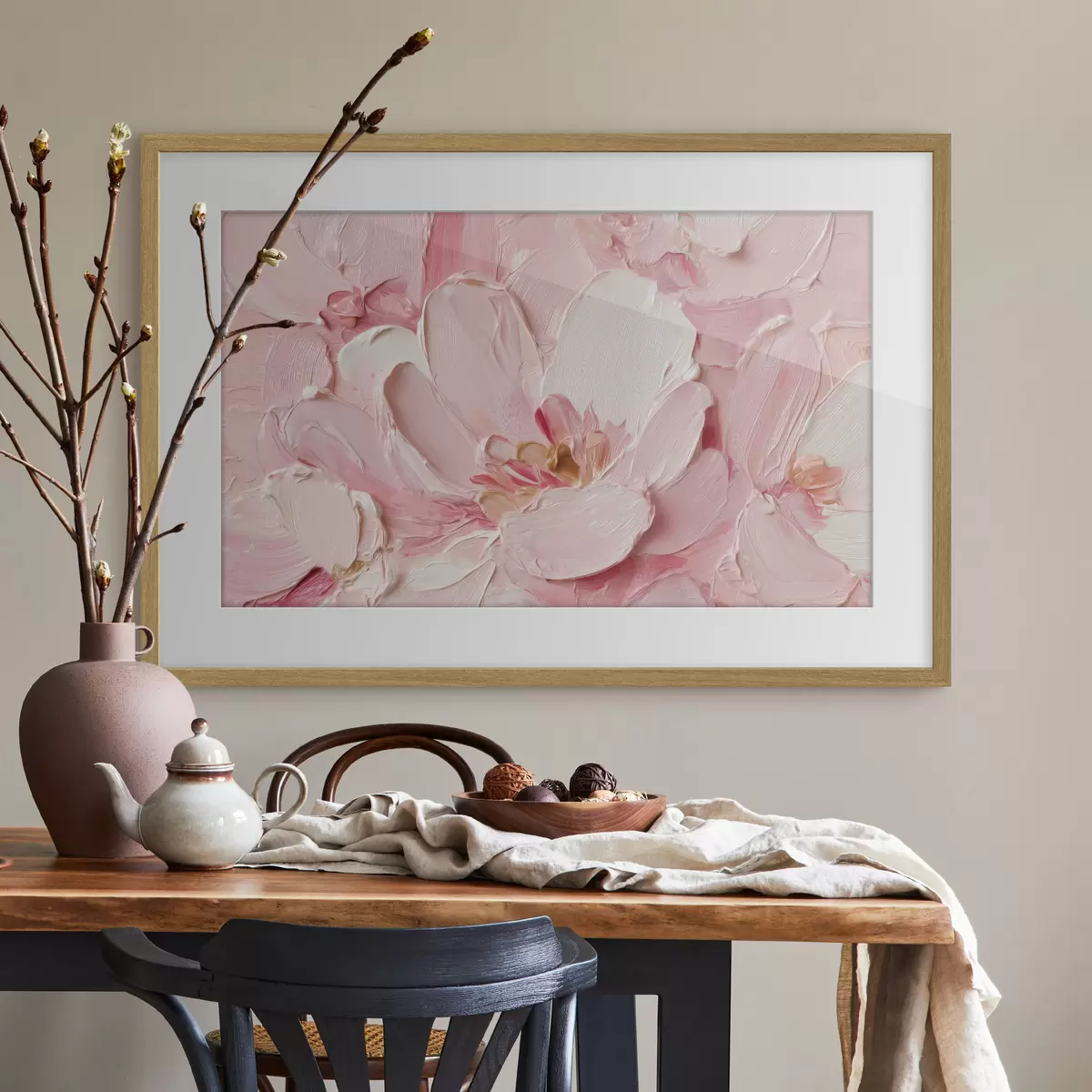 Poster Pétales roses texturés de grandes fleurs f50585