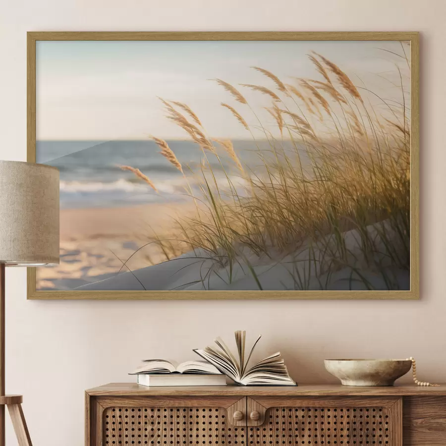 Papier peint Des dunes de sable pâle au bord d'une mer calme f50593