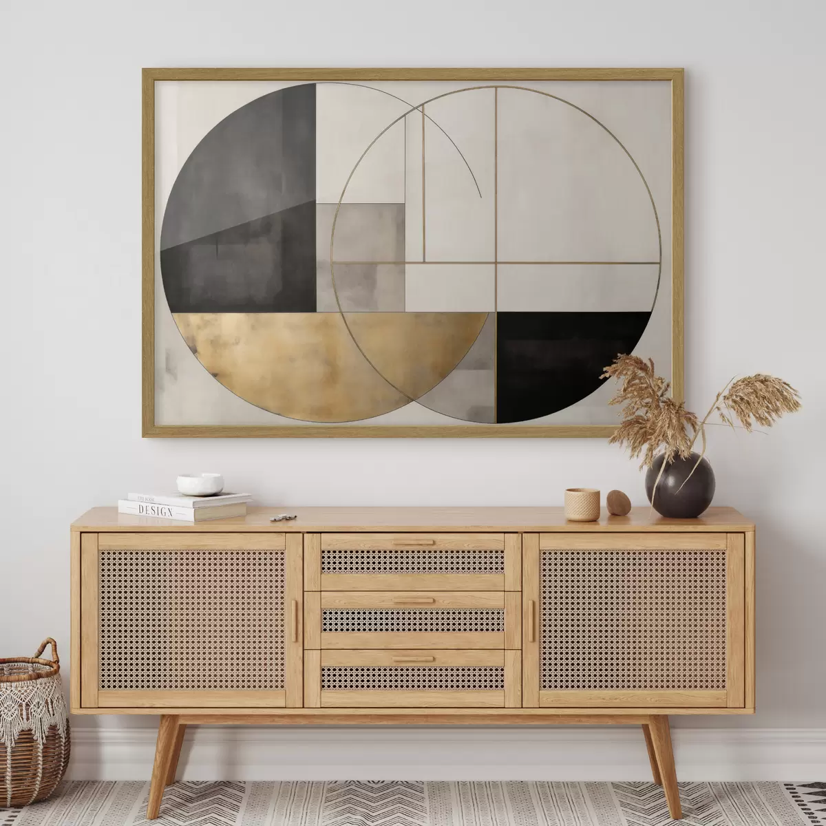 Poster Cercles et rectangles géométriques dans des tons neutres f50595