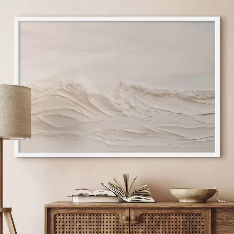 Papier peint Vagues texturées dans des tons crème pâle f50596