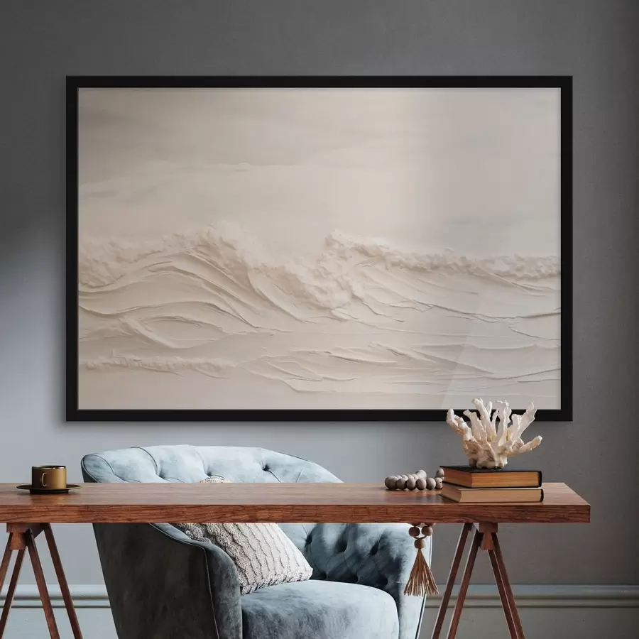 Papier peint Vagues texturées dans des tons crème pâle f50596