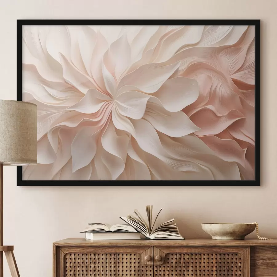 Papier peint Motifs floraux en relief dans des tons crème et rose f50599