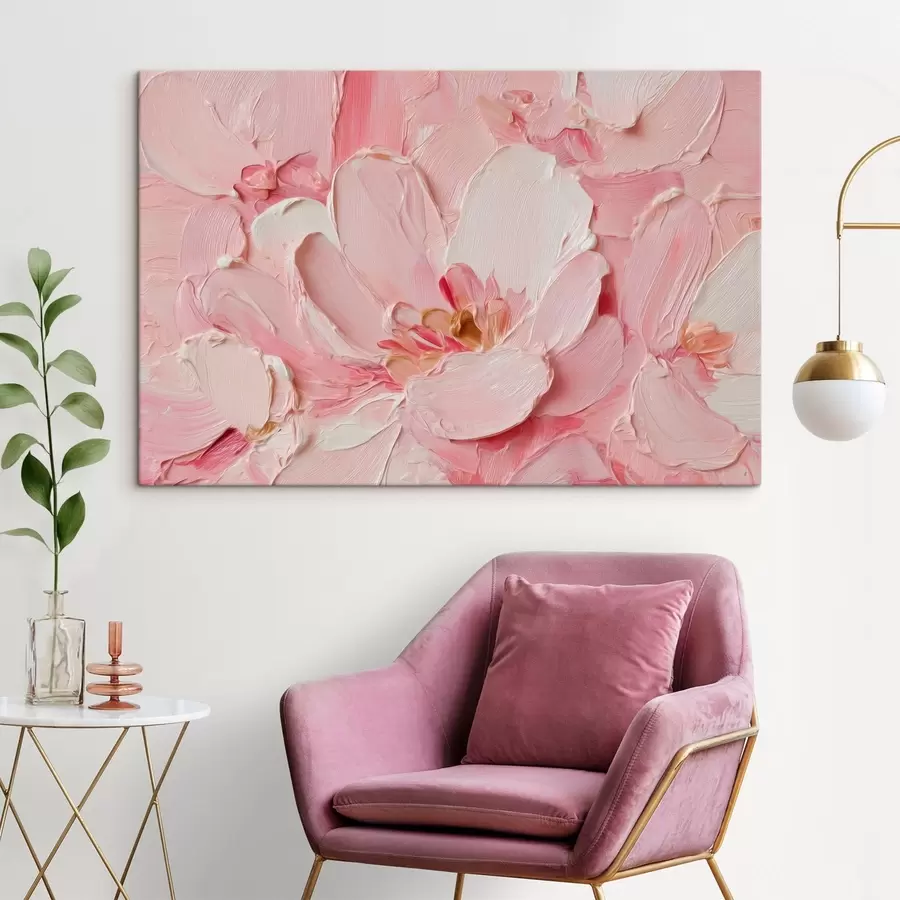 Tableau Pétales roses texturés de grandes fleurs s50585