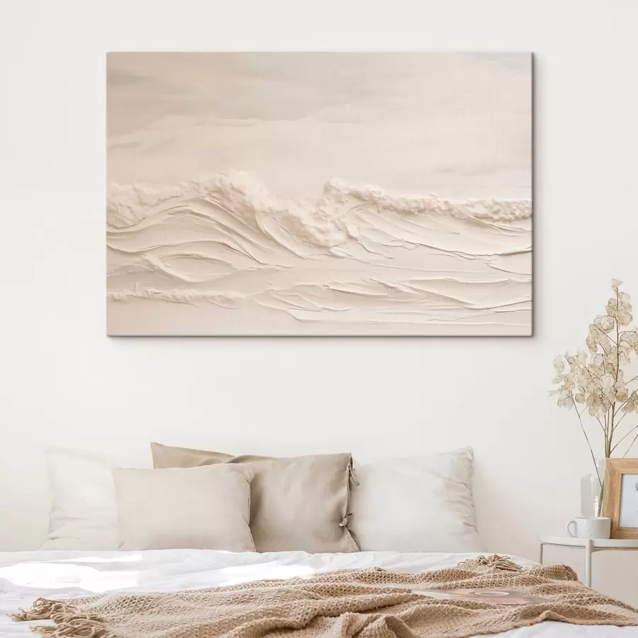 Papier peint Vagues texturées dans des tons crème pâle s50596