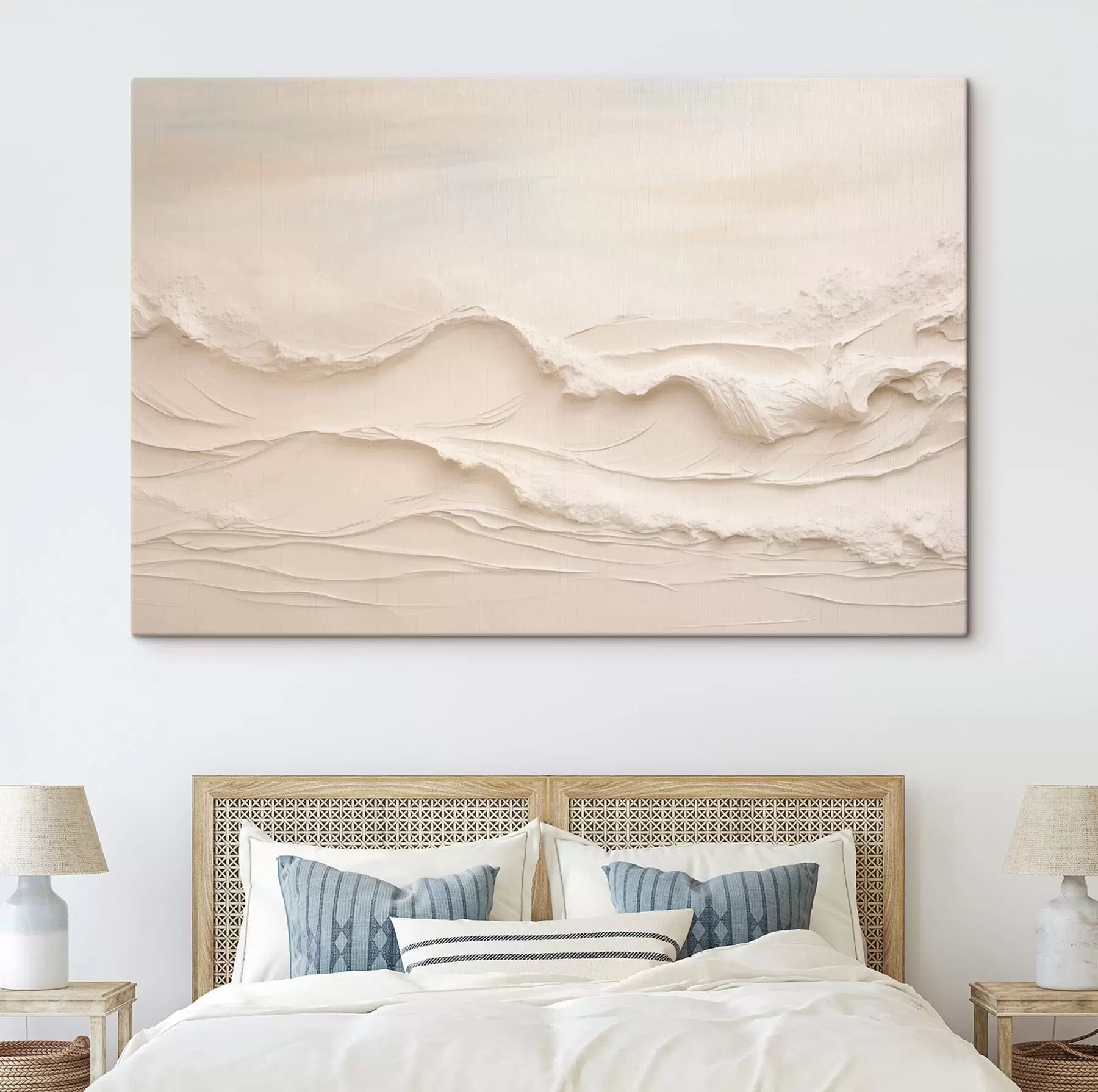 Tableau Strates de vagues ivoire s50600