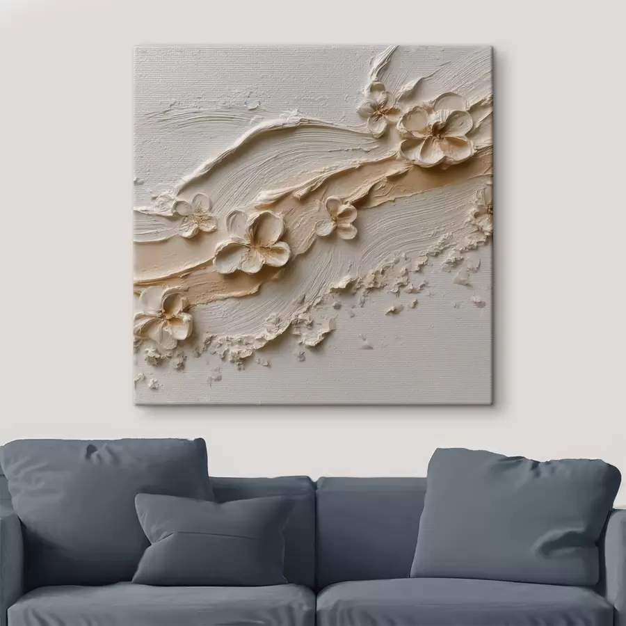Tableau Une scène botanique décorative au relief marqué, dans le style de la peinture contemporaine s50003