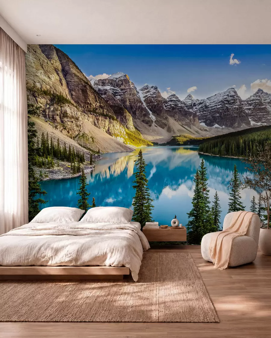 Papier peint Lac miroir au pied de la montagne u58602