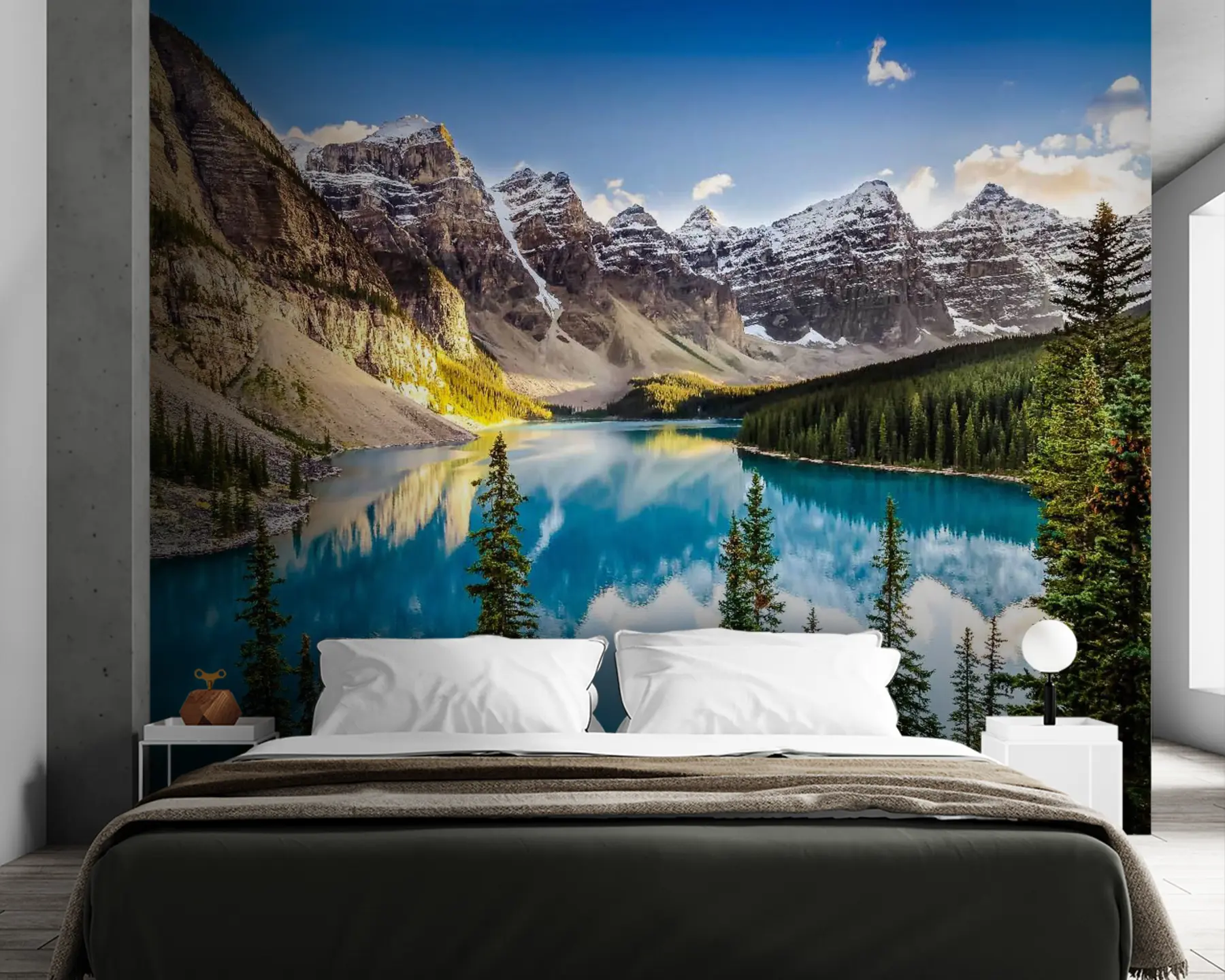 Papier peint Lac miroir au pied de la montagne u58602