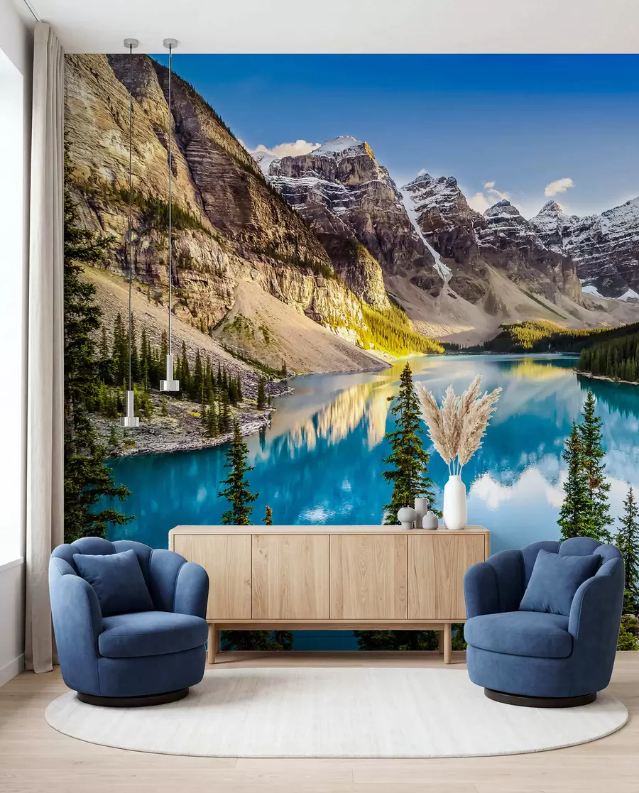 Papier peint Lac miroir au pied de la montagne u58602